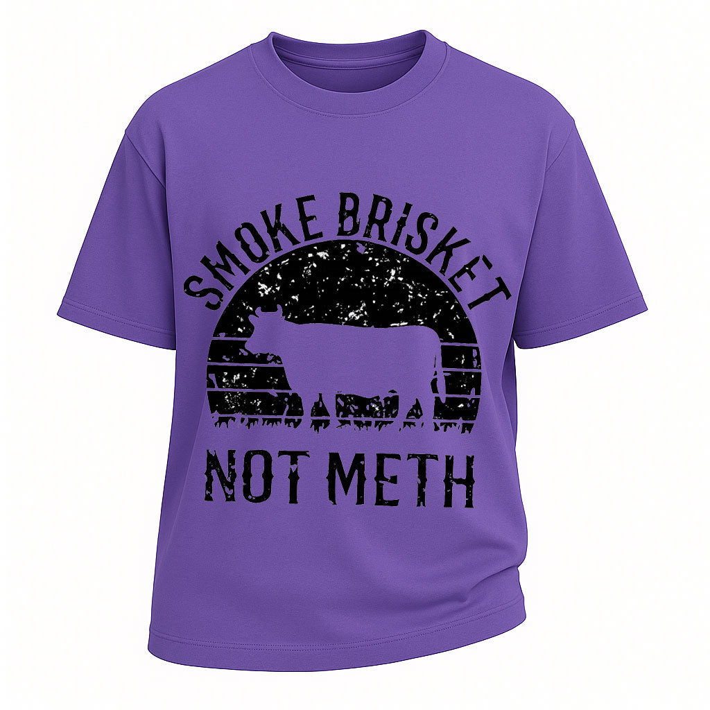Funny BBQ T-Shirt – 'Smoke Brisket Not Meth' Grill Lover Tee For Men & Women