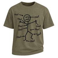 Ow Stickman Pain Chart Tee