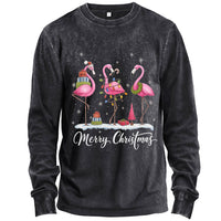 Merry Christmas Flamingo Long Sleeve Shirt