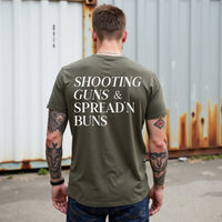Shooting Guns & Spread'n Buns Tee