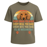 Dog Watching Every Bite Funny Pet Lover Graphic Tee