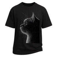 Starry Black Cat Silhouette Tee