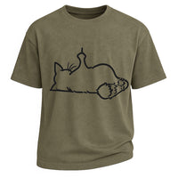 Middle Finger Cat Attitude Tee