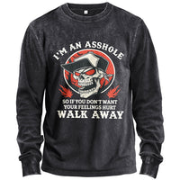 Asshole Skull Graphic Long-Sleeve T-Shirt