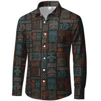 Tribal Glyph Grid Long-Sleeve Shirt