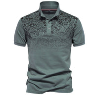 Herren-Poloshirts aus Baumwolle mit Farbverlauf und Blumenmuster